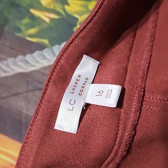 Lauren Conrad Pleated Tie Front Trousers Pants Size 16 NWT - Picture 4 of 6